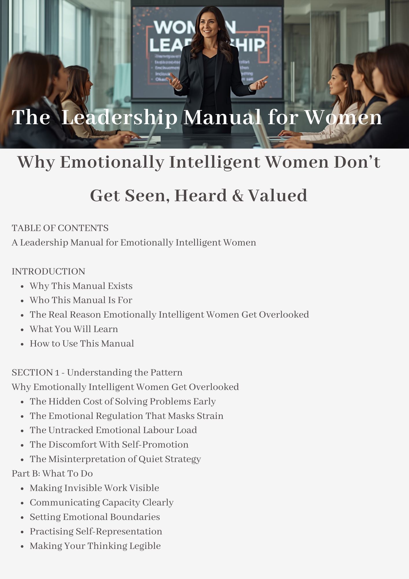 The Leadership Handbook for Women.