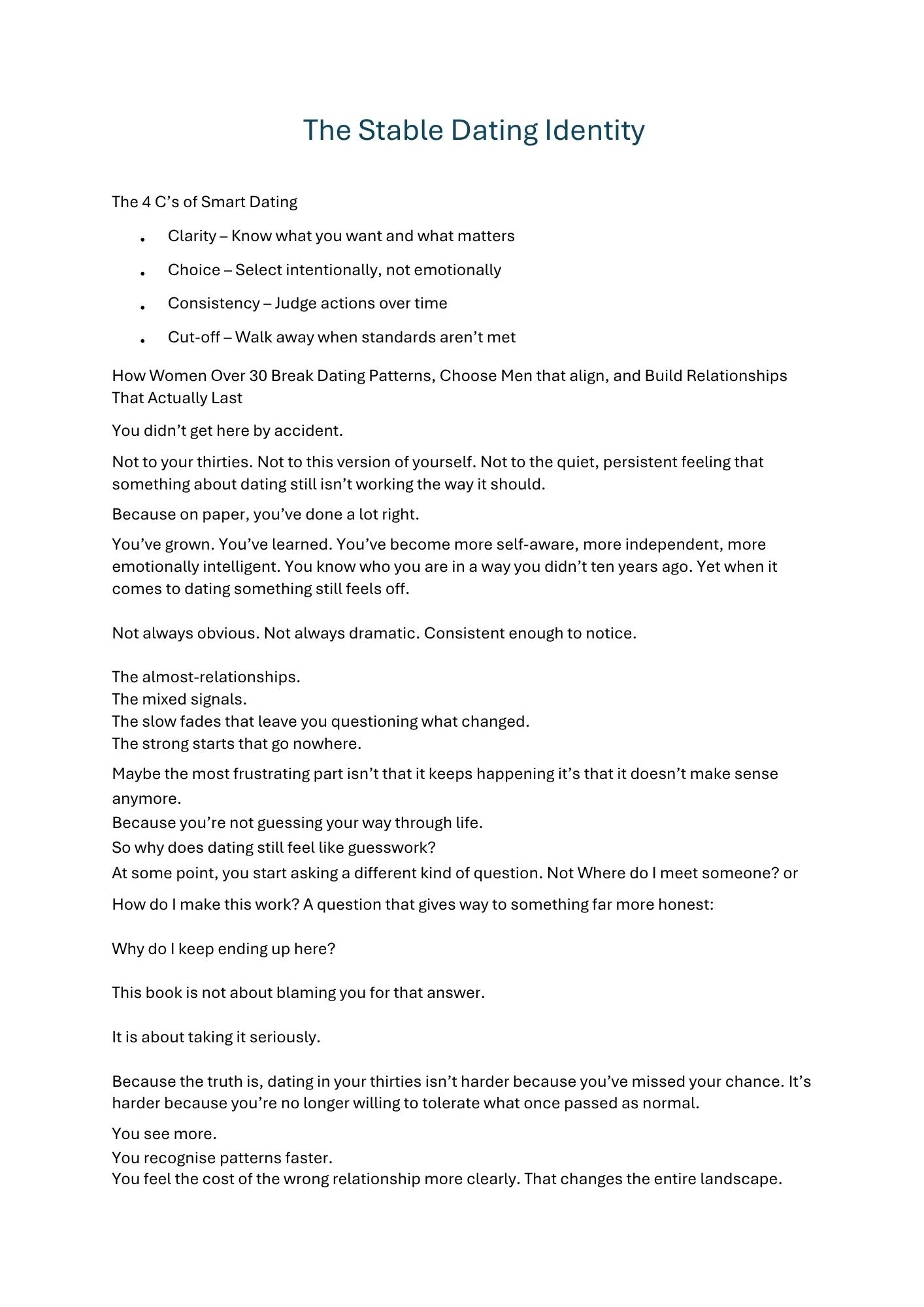 The Stable Dating Identity Book