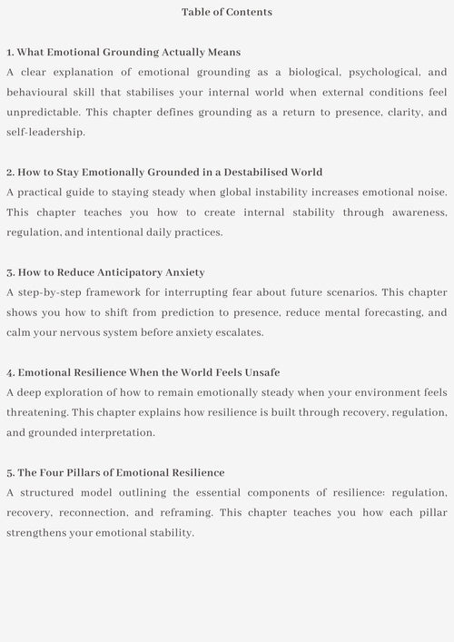 How to Stay Emotionally Grounded in a Destabilised World