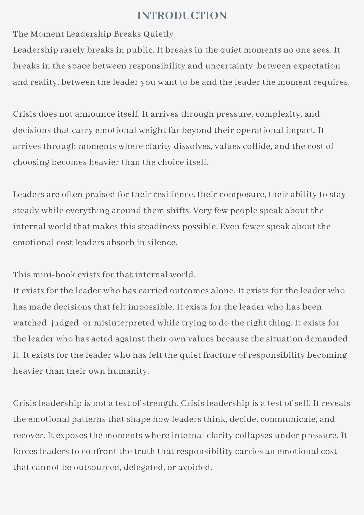Leading Through Crisis. The Mini Book Edition for Modern Leadership