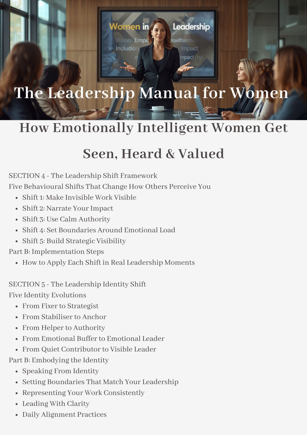 The Leadership Handbook for Women.