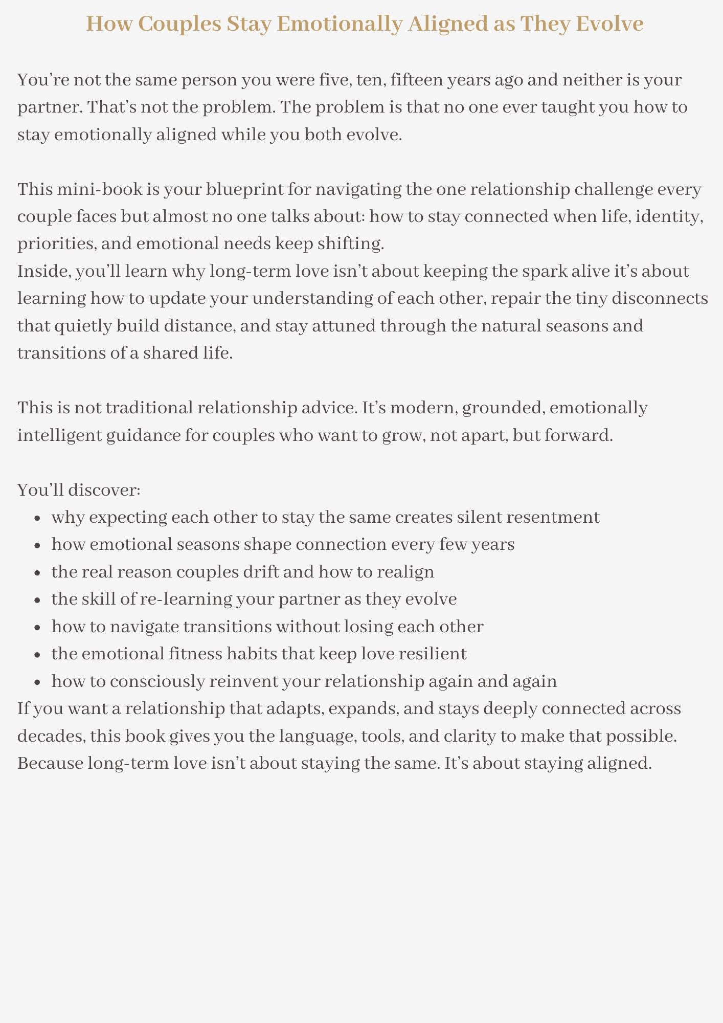 How Couples Stay Emotionally Aligned as They Evolve. Bundle (Mini‑Book + Workbook + Decks)